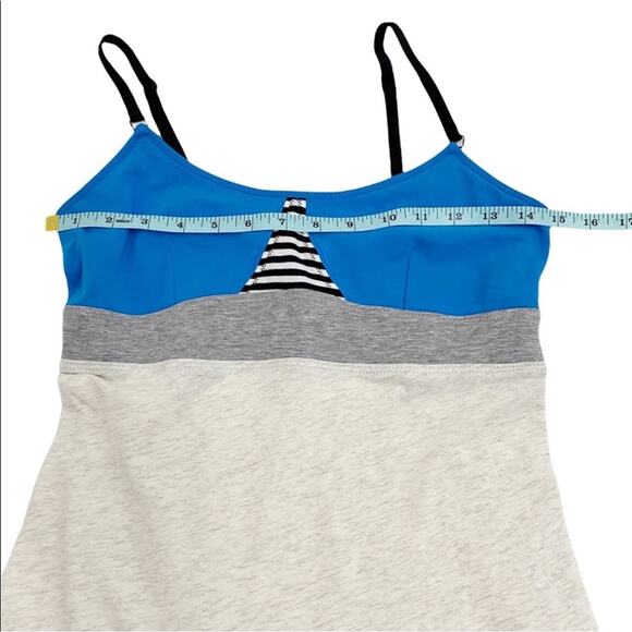 Lululemon Blue White & Black Stripe Contentment Triangle Tank Top, Size 8 - Picture 10 of 14